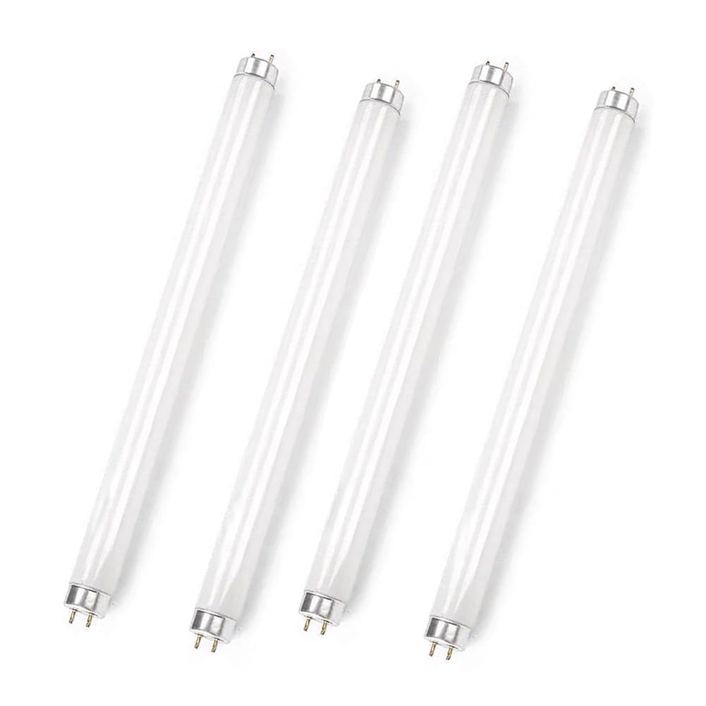 Genérico Paquete De 4 Tubos Fluorescentes T5 300mm De 8W, T5 Blanco Frío 4000K, 560 LM, Casquillo G5, Lámpara De Bajo Consumo, Luz De Emergencia De Bajo Consumo Para Cocina, Baño, Armario Y Garaje