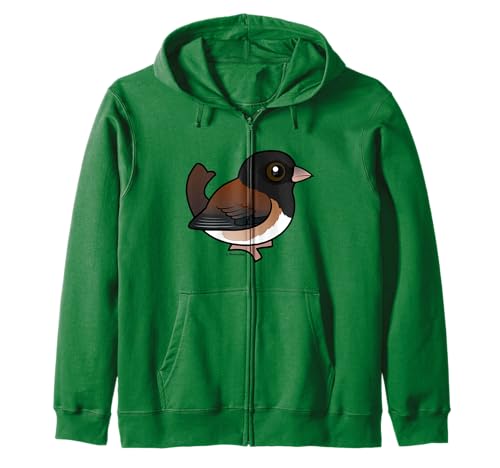 Cute Cartoon Dark-eyed Junco (Oregon) Fun Birdorable Bird Zip Hoodie