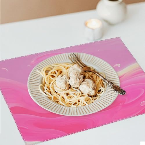Set de table en toile résistant chaleur lot 6 tapis table rectangulaire 45x30