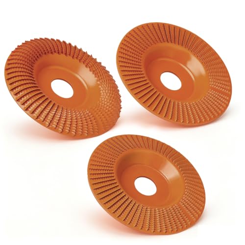 SWIGRANCE 3-Pack Wood Carving Disc 4.5" Set for Angle Grinder, Wood Stump Grinding Wheel with 7/8" Arbor, Wood Carving Shaping Polishing for Woodworking Carpenter