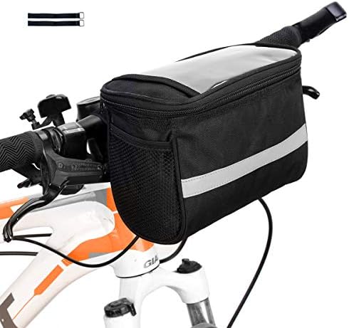 Bicycle Handlebar Bag Bike Bag Bike Bags Handlebar Bike Basket Bag with Mesh Pocket Bicycle Bag Handlebar Bike Pouch for Handlebars 2.5L