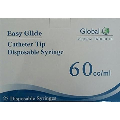 (Qty 50) - 60cc Catheter Tip Syringe - NO NEEDLE with Covers Individually Sealed Cover