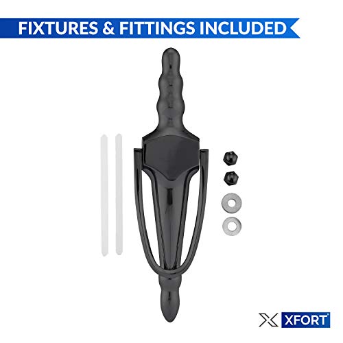 XFORT Türklopfer, schlankes schwarz, schlanke Türklopfer im viktorianischen Urnenstil für die Haustür, elegante Haustürmöbel mit modernem Design