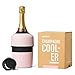 Huski Champagne Cooler | New | Award-Winning Iceless Design with Detachable Bottle Stopper | Keeps Wine Cold up to 6 Hours | Fits Most 750ml Champagne, Prosecco & Sparkling Wine Bottles (Powder Pink)