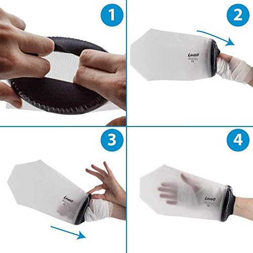 LimbO Waterproof Protectors Dressing Cover, Adult Hand Shower Cover MITT, 22 to 25 cm Forearm Circumference