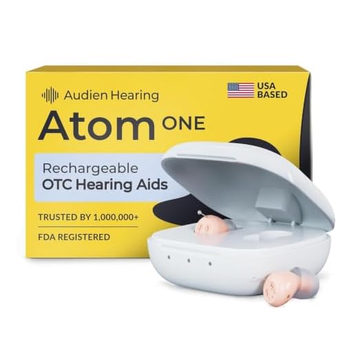 Audien Atom One OTC Hearing Aids - Wireless, Rechargeable, and Comfortable | Clear Sound in a Small, Discreet Design for Seniors & Adults with Hearing Loss