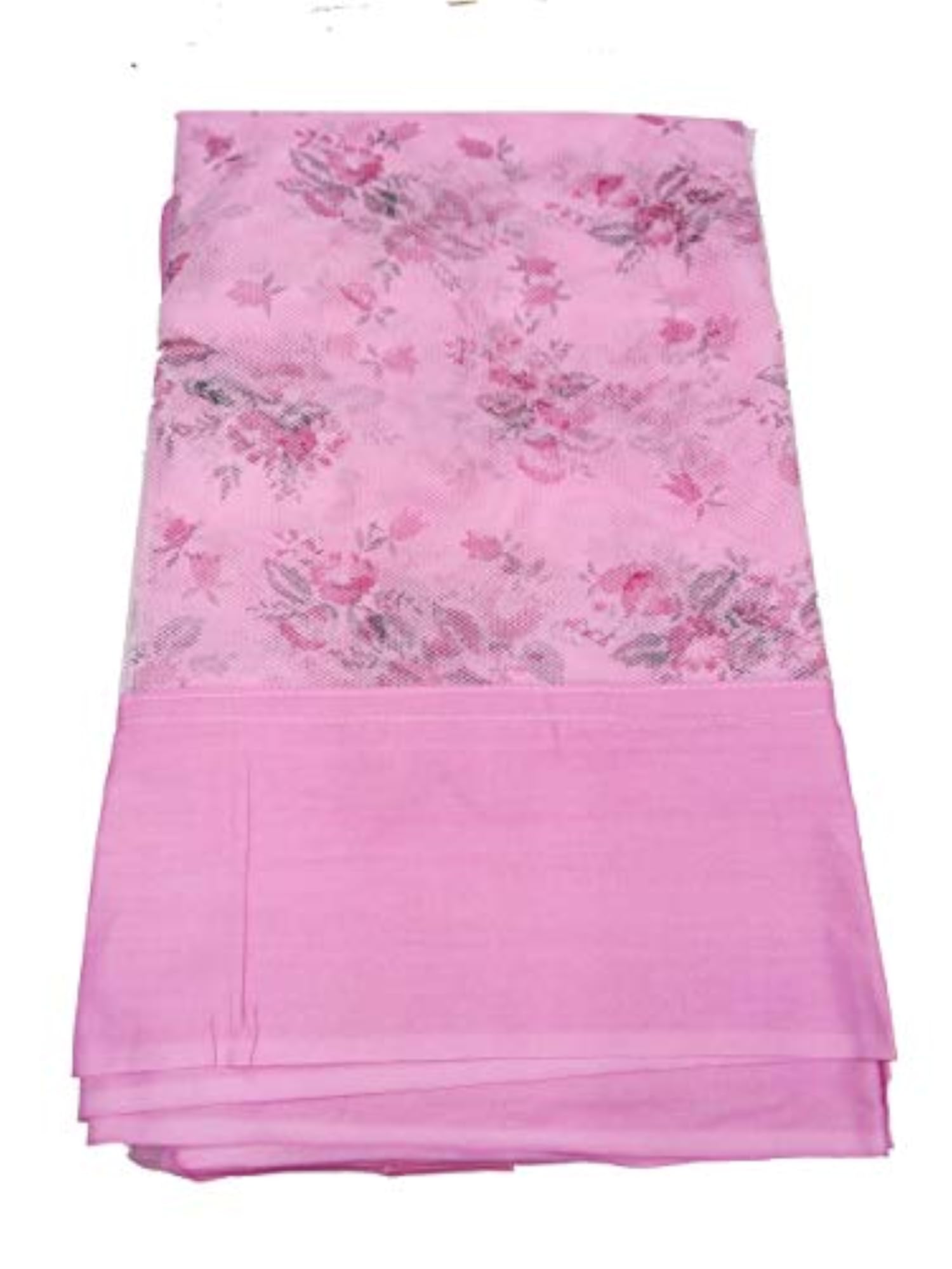 Large Pink Printed Heavy Quality Polyester Mosquito Net for Bed, 10 x 6.5 ft
