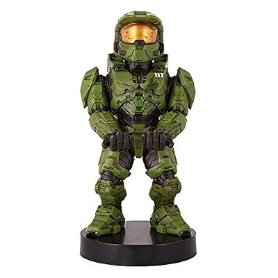 Exquisite Gaming: Halo: Master Chief - Mobile Phone & Gaming Controller Holder, Device Stand, Cable Guys, Xbox Licensed Figure, Green