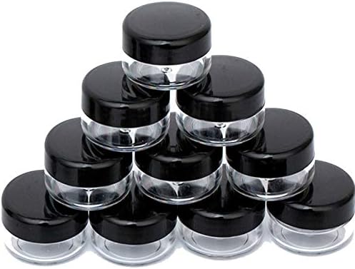 ZEJIA 10 Gram Cosmetic Containers 40pcs Sample Jars with Lids Plastic Makeup Sample Containers BPA Free Pot Jars(Black)