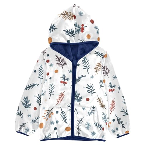 Christmas Fabric Prints Girls Fleece Jacket Girls Fall Jacket Girls Zip Up Hoodie Girls Sherpa Jacket 2-10T