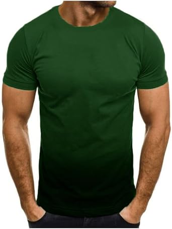 Mens Ombre Gradient T-Shirt Short Sleeve Crew Neck Slim Fit Casual Fashion Tee Lightweight Breathable Summer Shirt