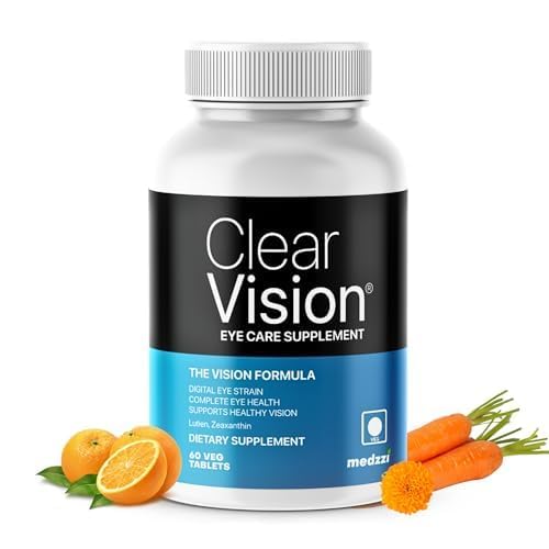 Medzzi Clear Vision Eye Health+ with Lutein, Zeaxanthin 60 Veg Tablets | Supports Healthy Vision | Reduces Digital Eye Strain