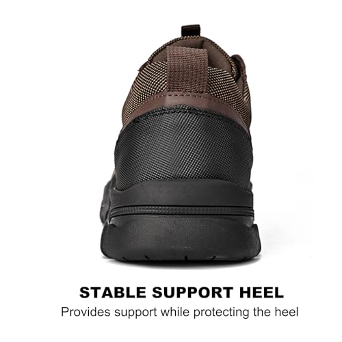 UPIShi Tênis masculino de couro impermeável para caminhada ao ar livre respirável para caminhada cas