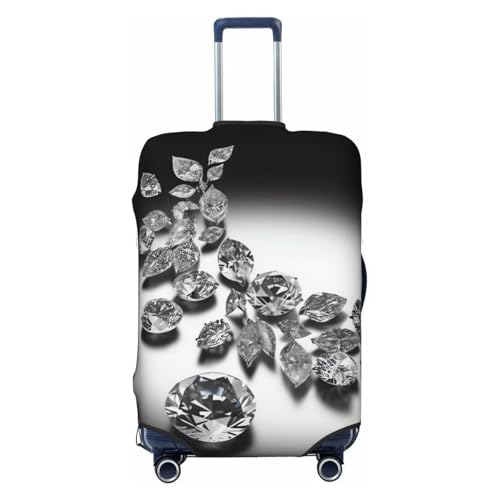 Diamond Jewelry Jewels Luxury Luggage Suitcase Covers Elastic Washable Travel Luggage Protector Anti Scratch Travel Suitcase Protective Cover For Kid And Adult, Fits 18-32 Inch Luggage