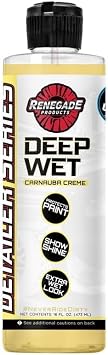 Renegade Products Deep Wet Carnauba Creme - Premium Car Wax for Deep Gloss Finish | Protects Paint, Enhances Shine & Color Depth | Long-Lasting Carnauba Wax for Show Car Results 16 OZ