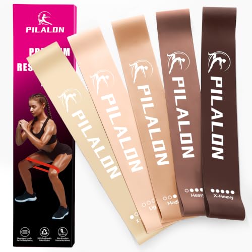 PILALON Resistance Bands Set of 5 Loop Bands with Carry Bag and Guide