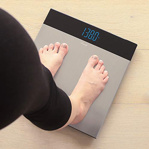 Escali Extra Large Stainless Steel Digital Electronic Bathroom Scale For Body Weight With Extra-High Capacity Of 440 Lb, Batteries Included #TOP5