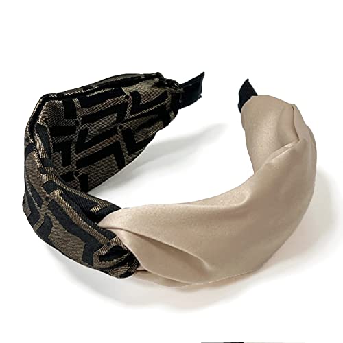 Extree Wide Headband For Women, Contrast Color Luxury Design, Elastic Cloth Fabric Hair Wrap, Fashionable Hair Accessories For Girls, Women (White) #TOP9