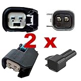 2 x Männlicher Stecker KFZ Ersatz Stecker – Einspritzdüse Benziner – BOSCH EV6 / EV14 BLACK (2 x SET) 15419715 72098-06 Scheinwerfer Rückfahrscheinwerfer Bremslicht Blinker Warnblinkanlage Temperaturfühler Druckfühler