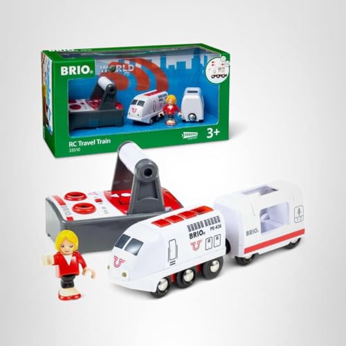 BRIO Remote Control Travel Train - Kids Toy with Light and Sound Features | Battery Operated | Compatible with Wooden Railway Tracks | Perfect for Toddlers Age 3+