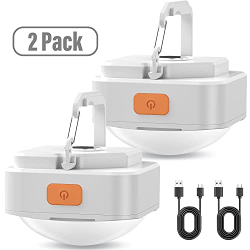 Fly2Sky 2 Pcs White Camping Light Tent Light Portable Rechargeable Led Camping Light Survival Gear Camping Accessories Camping Equipment For Hiking Backpacking Fishing Hurricane Emergency Outage #TOP11