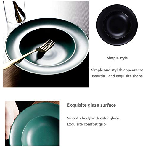 Nordic Color Glaze Soup Plate, Simple And Creative Home Pasta Salad Deep Soup Plate, Western Ceramic Tableware Dessert Cake Solid Color Straw Hat Plate,Pink,235Cm #TOP4