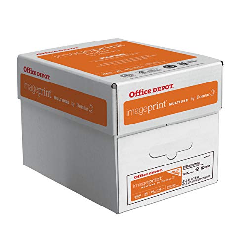 Office Depot ImagePrint FSC Certified Multiuse Paper by Domtar, 8 1/2in x 11in, 20 Lb, White, 500 Sheets Per Ream, Case of 5 Reams, 1914