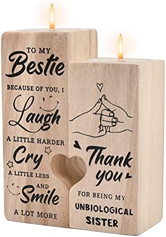 Heart-Shaped Candle Holder, Candlestick, Wooden Candle craft,Meaningful Gift for Bestie Best Friend-To My Bestie