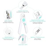 Adiwo Nagelknipser mit Led-Licht für Hunde Katzen, 2-in-1 Krallenschere und Hundenagelschleifer mit Nagelfeile und Spritzfest Schutzvorrichtung für Hunde Katzen Kaninchen und Weitere Haustiere, Blau