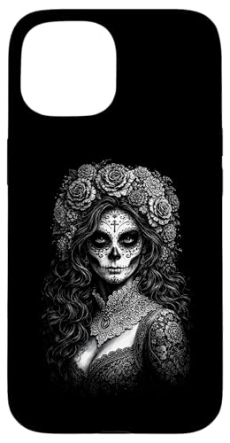 Day Of Dead �V���R�E�f�E�}�� �J�g���[�i �X�J�����f�B �X�}�z�P�[�X iPhone 15 �p