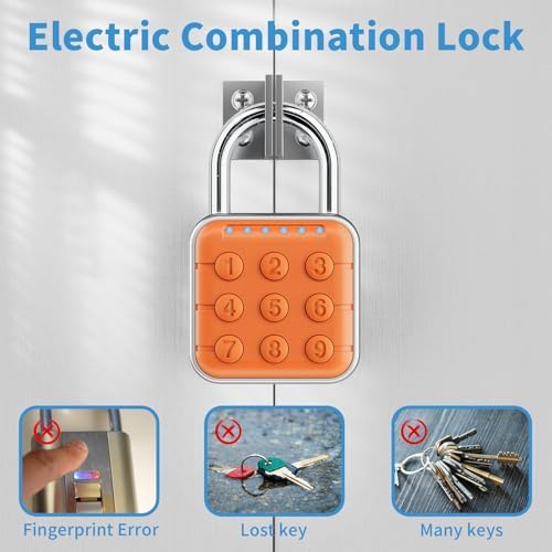 Combination Lock, Combination Lock for Locker, Locker Lock & Gym Locker Lock - High Security, Easy to Use for Gym, School, Travel, Outdoor (Orange, 1 Pack) - 1