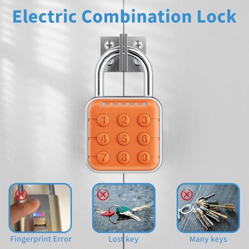 Combination Lock, Combination Lock for Locker, Locker Lock & Gym Locker Lock - High Security, Easy to Use for Gym, School, Travel, Outdoor (Orange, 1 Pack)