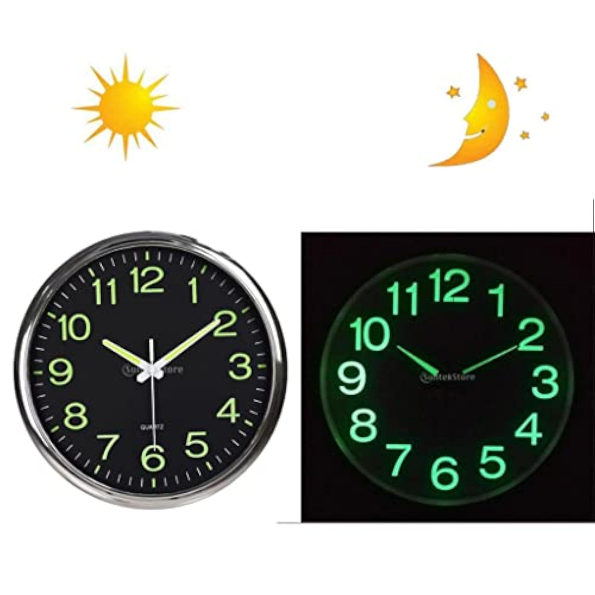 12'' Modern Luminous Large Quartz Wall Clock