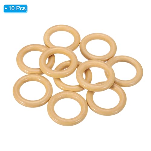 Anneaux en bois naturel PATIKIL 55mm pour macramé diy