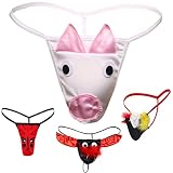 VemeFufu Homme String Sexy Maillot de Bain pour Hommes Cochon Blanc