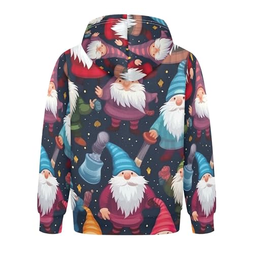 Kids Hoodies Sweaters Christmas Gnome Dwarfs Hooded Sweatshirts with Big Pockets for Boys Girls B04000042