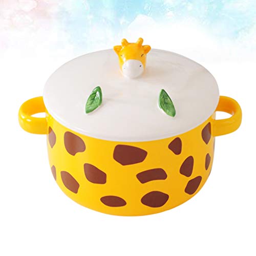 Tigela de sopa de macarrão de cerâmica com tampa e suporte de telefone da Hemoton para macarrão inst