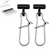 FishTrip Sinker Slides for Fishing Rigs - 25/50/100pcs Heavy Duty Sinker Slider with Duo Lock Snaps, Fishing Weights Sinkers Connector for Saltwater & Fish Fider Catfish Rigs