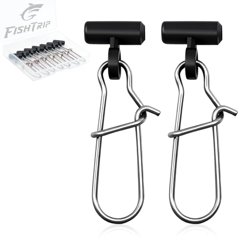FishTrip Sinker Slides for Fishing Rigs - 25/50/100pcs Heavy Duty Sinker Slider with Duo Lock Snaps Fishing Weights Sinkers Connector for Saltwater & Fish Fider Catfish Rigs