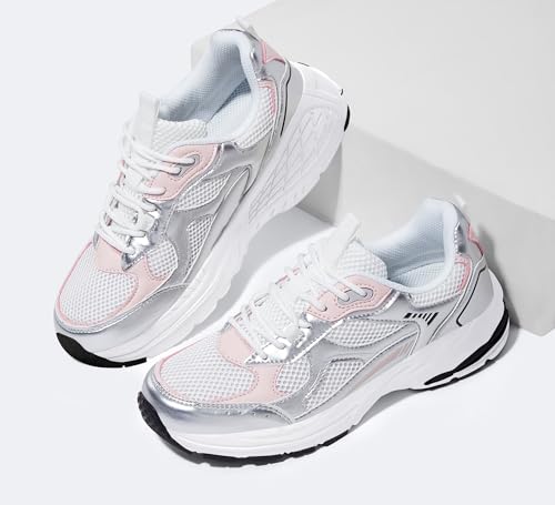 LUCKY STEP Women's Platform Chunky Fashion Sneakers Mesh Casual Running Tennis Workout Sport Work Trendy Athletic Walking Shoes4