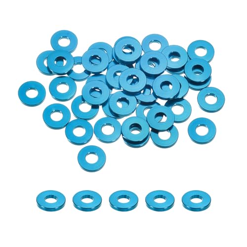 Rondelles M5 aluminium bleu clair usinées pour visserie de modélisme de précision