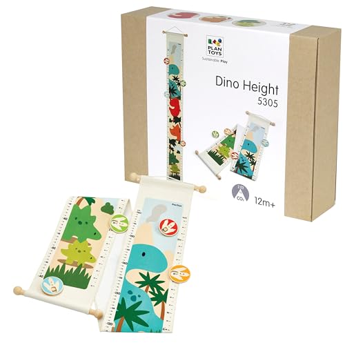 Toise Dinosaure Plan Toys en bois durable pour décorer la chambre enfant