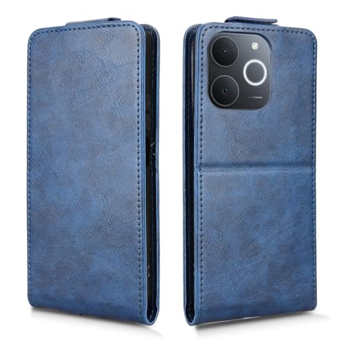 �P�[�X �㉺�^ �K�p OPPO Realme Note 70T �P�[�X ����PU���� �ϖ��C �ϏՌ� �㉺�^ ���C�z���o�b�N�� �X�^���h�@�\�t �J�[�h���[ �S�ʕی� (�u���[, OPPO Realme Note 70T)