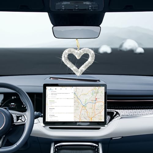 image for Mandark Bling Heart Car Hanging Accessories, Crystal Rhinestone Vehicl