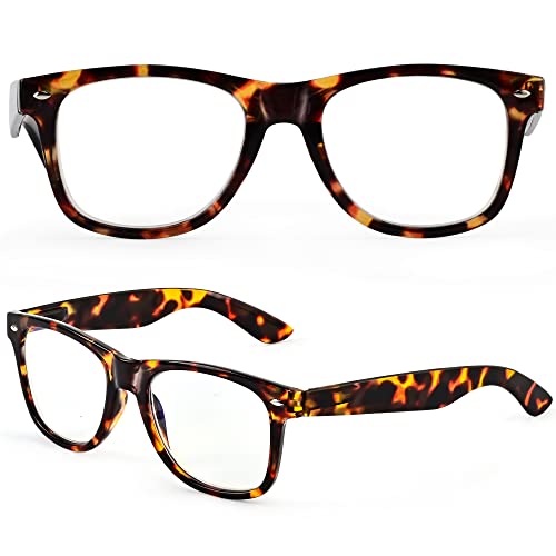 Image of ABEJOJO Oversized Reading Glasses for Women Men, Blue Light Blocking Computer Readers Spring Hinge