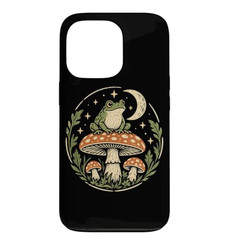 Moonlit Frog Mushroom Circle Art for Woodland Nature Fans �X�}�z�P�[�X iPhone 13 Pro �p