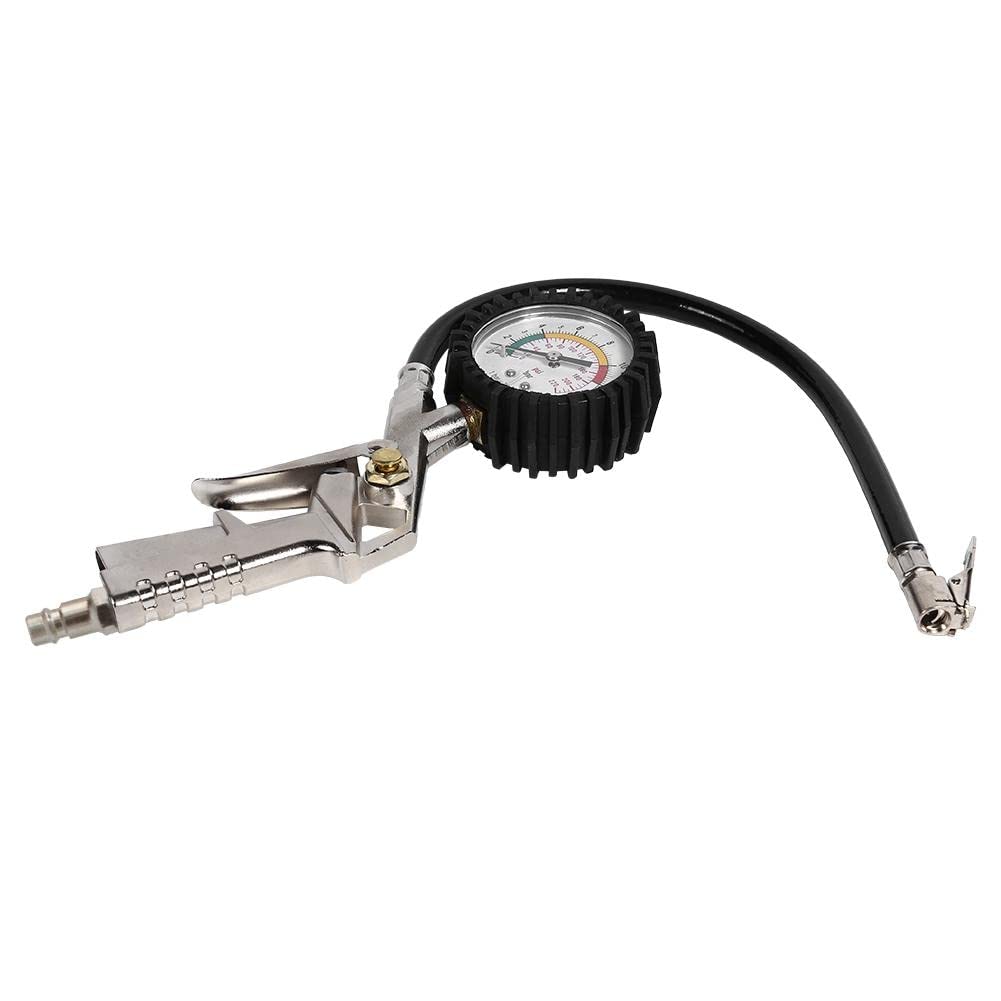Manometr 0-220psi manometr do opon samochodowych wskaźnik ciśnienia powietrza w oponach inflator narzędzia do naprawy pistolet ciśnieniowy typ kompatybilny z motocyklem samochodowym (kolor: US) (ue)