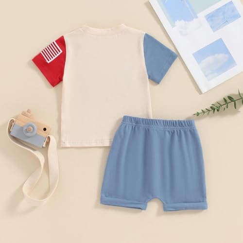 4th Of July Baby Boy Outfit Infant T Shirt Shorts 2pcs Set Toddler Fourth Of July Outfits Kids Summer Cute Clothes4