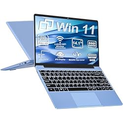 AOCWEI Ordenadores Portatiles Procesador Celeron N4020 (hasta 2,8 GHz), Ordenador Portatil 6GB RAM 256GB SSD Admite Ampliación 1TB, Portátil 14´´ con 5G WiFi, 1920x1080, BT 4.2, USB*2, Mini HDMI-Azul