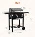 DKIEI BBQ Grill, Large Barbecue Grill Outdoor with Side Table & Air Vents, Portable Charcoal BBQ Grill with Lifting Charcoal Tray, Warming Rack, Temperature Gauge, Outdoor Smoker for Camping Garden